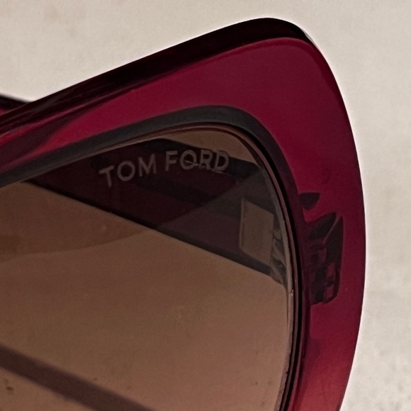 Tom Ford Women's Square Red Rose Sunglasses - Picture 10 of 11